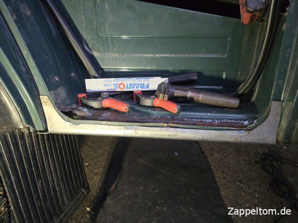 Einstieg als Rohblech nach 2,5 h Arbeit