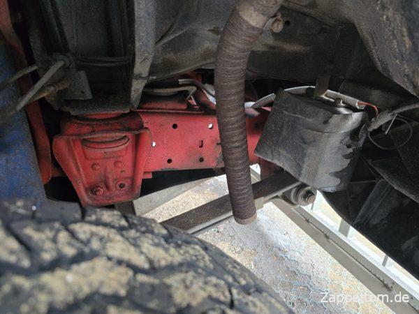 Originaler Auspuff Webasto Standheizung am Mercedes 711D