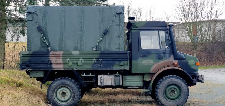 Verkauf Unimog mit Zeppelin-Shelter FM1 der Bundeswehr durch die VEBEG