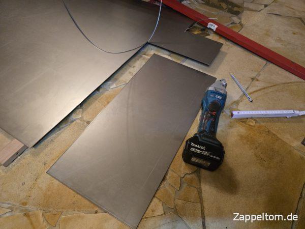 Zuschneiden der Abdeckung des Gaskastens