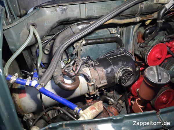 Leitungen und Gummiteile der Webasto mit Vaseline auffrischen