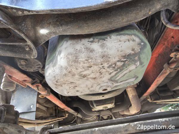 Ölwanne nach dem Sandstrahlen