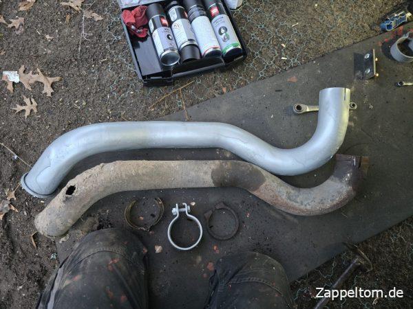 Vergleich Endrohr Mercedes und Fröschl