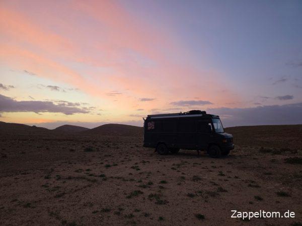Sonnenaufgang über der Rommelpiste um 06.33 Uhr