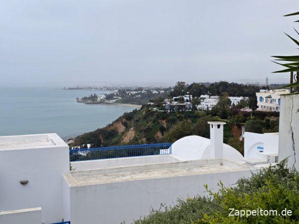 Lage von Sidi Bou Saïd über dem Golf von Tunis Lage von Sidi Bou Saïd über dem Golf von Tunis